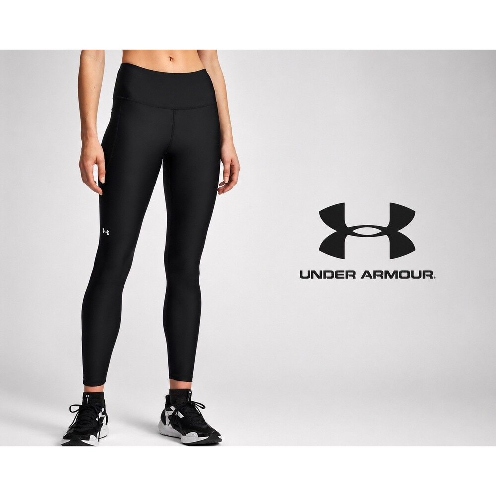 Under Armour HeatGear Women's Compression Leggings Black Solid Logo SM/P